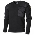 BW džemperis, ar krūšu kabatu, melns